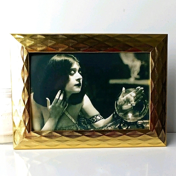 Vintage Gypsy Wiccan Fortune teller Crystal ball, Victorian gypsy Woman Art - Picture 2 of 8